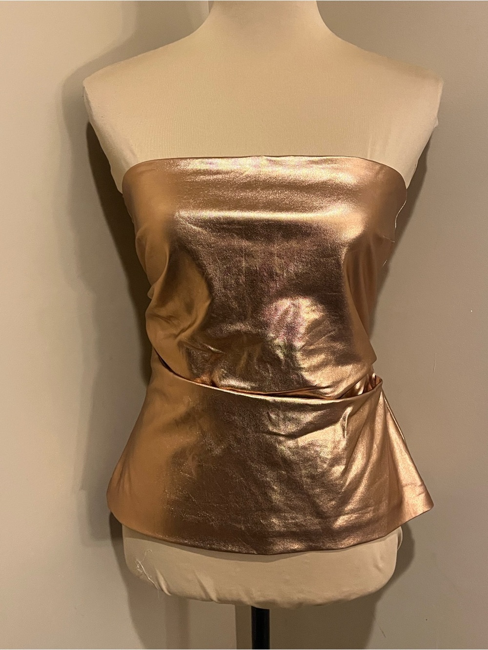 Zara Gold Metallic Waistband Detail